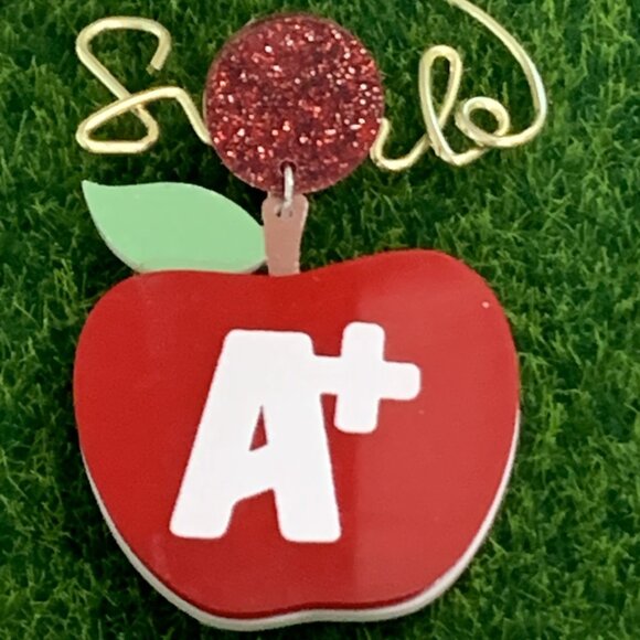 Teacher Earring, Apple Earring, Educator Earring, School Earring, Appreciation - Picture 2 of 5